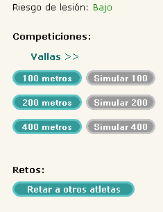 Imagen del panel de competiciones